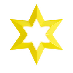 Star 3D rendering on a transparent background.