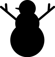 Joyful Christmas Snowman Silhouette Icon