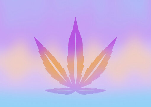 Graphic lilac cannabis leaf design