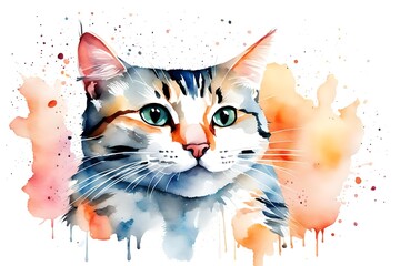 cat watercolour 