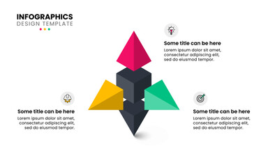 Infographic template. Abstract 3d object with 3 steps