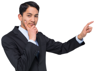 Digital png photo of biracial businessman on transparent background