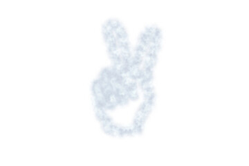 Digital png illustration of hand with peace symbol on transparent background