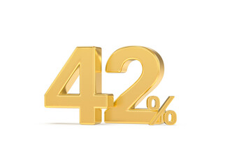 Number percent gold 3d
