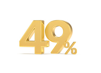 Number percent gold 3d