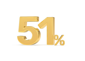 Number percent gold 3d