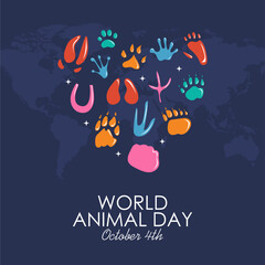 world animal day poster template vector
