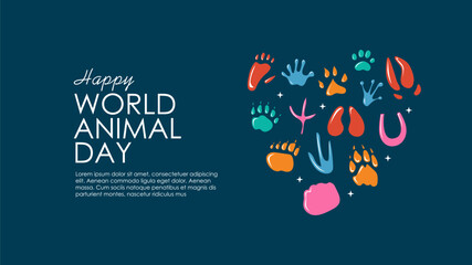 world animal day background template vector