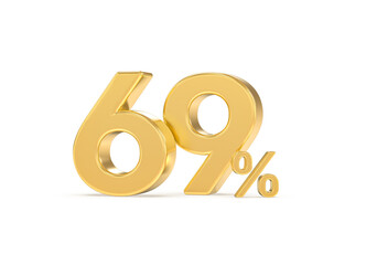 Number percent gold 3d