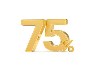 Number percent gold 3d