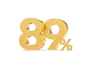 Number percent gold 3d