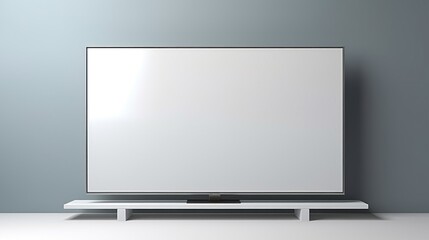 4K TV flat screen lcd or oled, plasma, realistic illustration, White blank monitor - obrazy, fototapety, plakaty