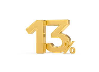 Number percent gold 3d