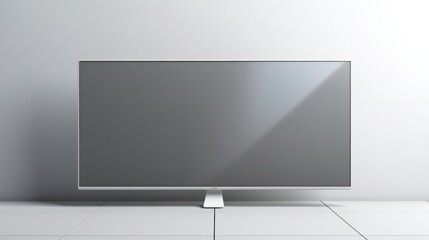 4K TV flat screen lcd or oled, plasma, realistic illustration, White blank monitor