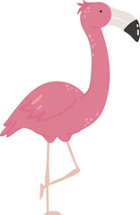 Flamingo animal vector, Abstract baby flamingo vector, safari baby bird, cute animal isolated, adorable pink flamingo for print, vector illustration