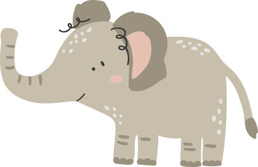 Elephant animal vector, Abstract baby elephant vector, safari baby animal, cute animal isolated, adorable elephant for print, vector illustration