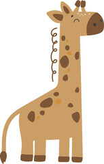 Giraffe animal vector, Abstract baby giraffe vector, safari baby animal, cute animal isolated, adorable giraffe for print, vector illustration
