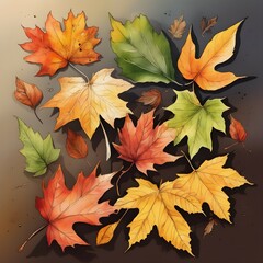autumn leaves background, generative AI
