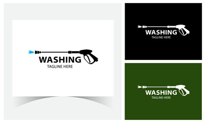 Pressure Washing Gun Logo Design Template.