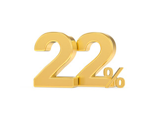 Number percent gold 3d