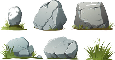 Stone vector set, ai generated high resualtion stone vector illustration