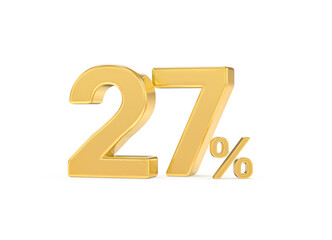Number percent gold 3d