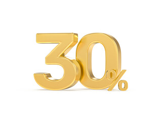 Number percent gold 3d