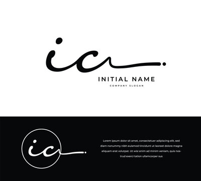 IC I C Initial letter handwriting and signature logo