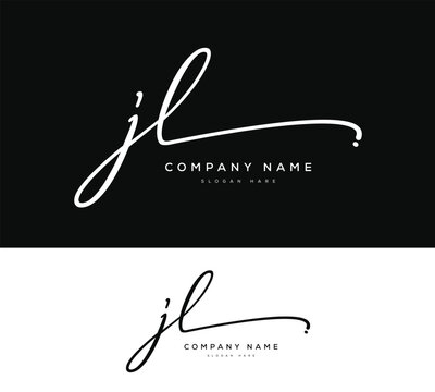 J L JL  initial letter handwriting and signature logo