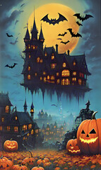 Halloween night, Illustration by Generative Ai