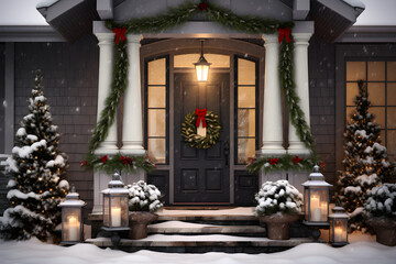 Fototapeta na wymiar christmas house in the snow
