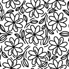 Monoline Floral Pattern Seamless