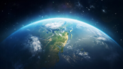 Beautiful view of planet earth from space - obrazy, fototapety, plakaty