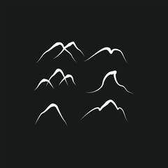 mountain icon logo set
