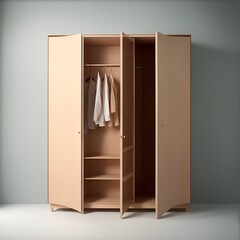 Photo of a wardrobe in a creative plain background