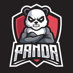 Panda sport mascot logo