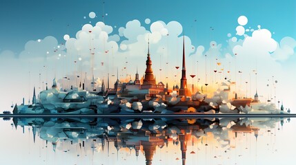 Fototapeta premium International internet day produces illustrations of the Earth and electronic networks,AI generated.