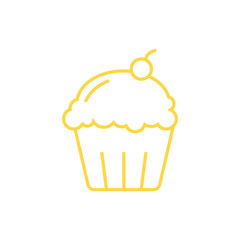 Cupcake with cherry icon