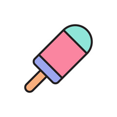 Colorful ice cream popsicle icon