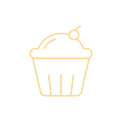 sweet cupcake and cherry icon 