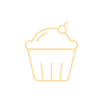 sweet cupcake and cherry icon 