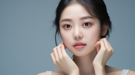 日本人スキンケアモデルのポートレート