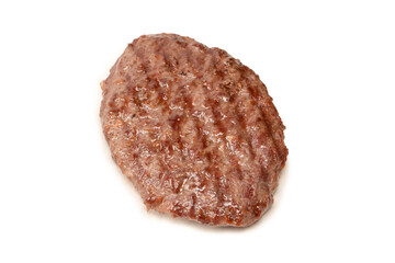 Cutlet with a minced beef isolated on a white background.