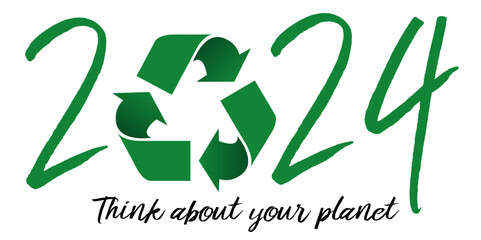 Carte de vœux pédagogique 2024 pour la protection de la planète et de l’environnement, rappelant l’importance de trier ses déchets pour les recycler. - 640680030