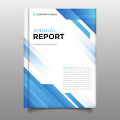 Blue gradient Annual report flyer modern cover book template design