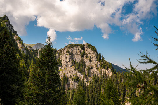 Dramatic Cliffs of the Muntii Bucegi Mountains, Romania - Busteni - Cabana Malaiesti