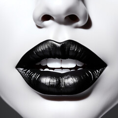 close up of a black lips
