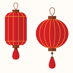 Chinese Lunar New Year Icon Set for decoration. Holiday and cultural vector icons
