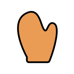 Brown oven mitt illustration