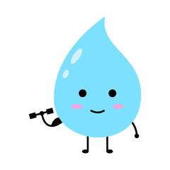 Strong water drop with barbell character